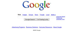 home page du site google.com en 2005