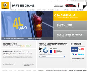 home page du renault.com
