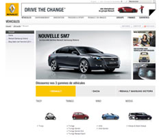 home page de la rubrique véhicules du renault.com